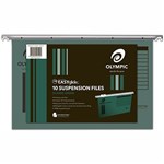 OLYMPIC 100 RECYCLED EASY GLIDE SUSPENSION FILES FOOLSCAP GREEN PACK 10