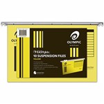 OLYMPIC 100 RECYCLED EASY GLIDE SUSPENSION FILES FOOLSCAP YELLOW PACK 10