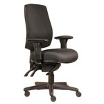 ERGOSELECT SPARK ERGONOMIC CHAIR HIGH BACK 3 LEVER SEAT SLIDE BLACK NYLON BASE ADJUSTABLE ARMS BLACK