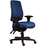 ERGOSELECT SPARK ERGONOMIC CHAIR HIGH BACK 3 LEVER SEAT SLIDE BLACK NYLON BASE ADJUSTABLE ARMS BLUE