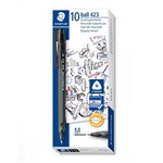 STAEDTLER 423 TRIANGULAR RETRACTABLE BALLPOINT PEN MEDIUM BLACK BOX 10