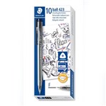 STAEDTLER 423 TRIANGULAR RETRACTABLE BALLPOINT PEN FINE BLACK BOX 10
