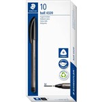STAEDTLER 432 TRIANGULAR BALLPOINT STICK PEN MEDIUM BLACK BOX 10