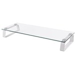 BRATECK UNIVERSAL TEMPERED GLASS MONITOR RISER WHITE