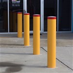 BRADY BOLLARD FIXED HEAVY DUTY ROUND BELOW GROUND 1000 X 90MM YELLOW