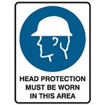TRAFALGAR MANDATORY SIGN HEAD PROTECTION 450 X 600MM