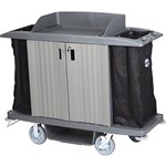 COMPASS HARD FRONT HOUSEKEEPING TROLLEY WITH DOORS GREY