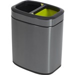 COMPASS RECYCLING BIN RECTANGULAR TITANIUM 10 LITRE