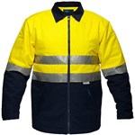 PRIME MOVER MJ987 COTTON DRILL JACKET QUILT PADDED WITH ZIP CLOSURE 2TONE