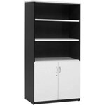 OXLEY HALF DOOR STATIONARY CUPBOARD 900 X 450 X 1800MM WHITEIRONSTONE
