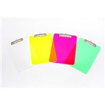 CLIPBOARD A4 ACRYLIC SEE THROUGH PLASTIC PINK RED